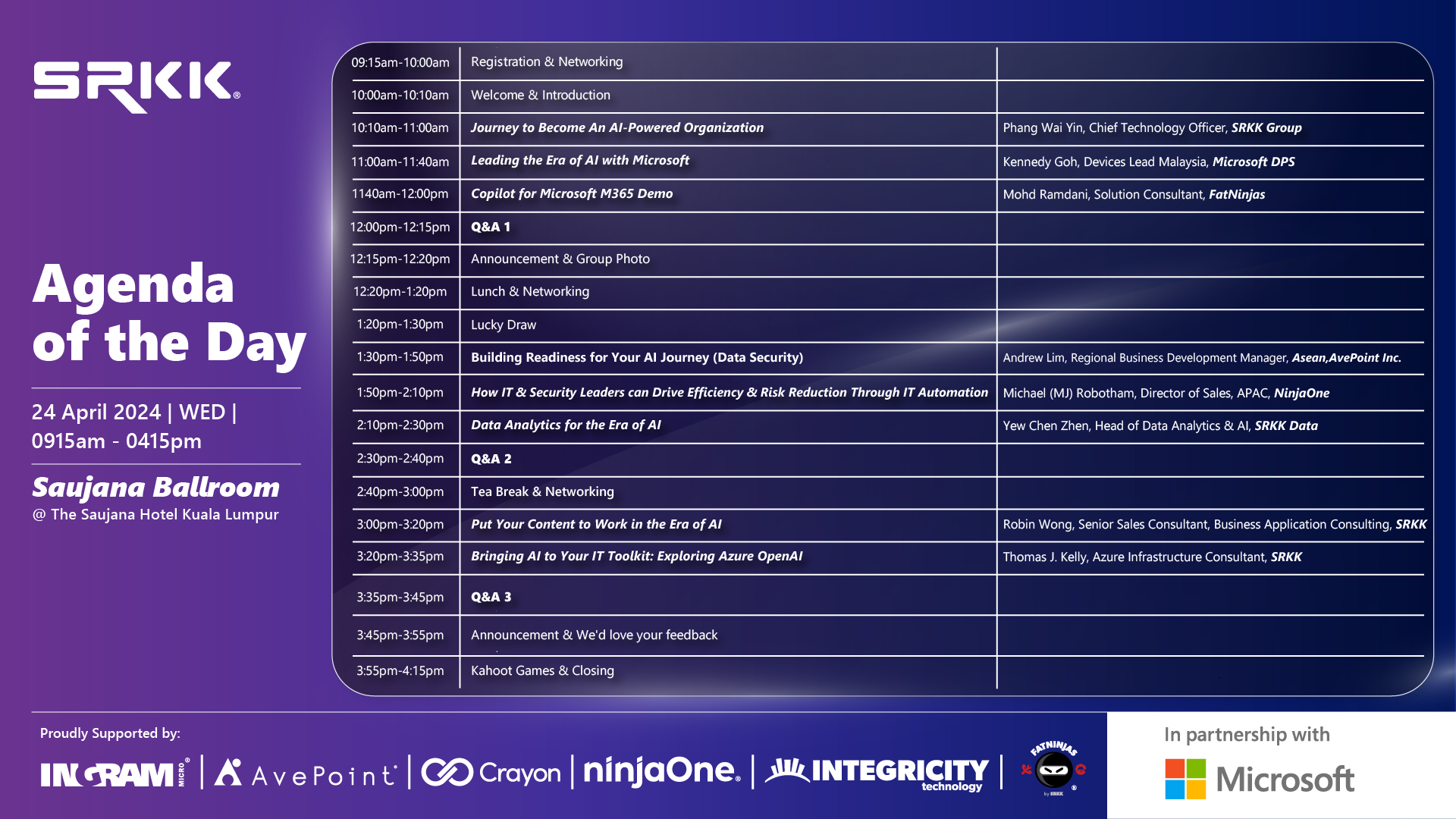 Agenda AI event